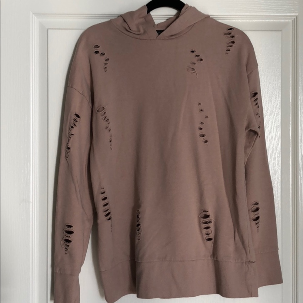 Bare pink distressed hoodie